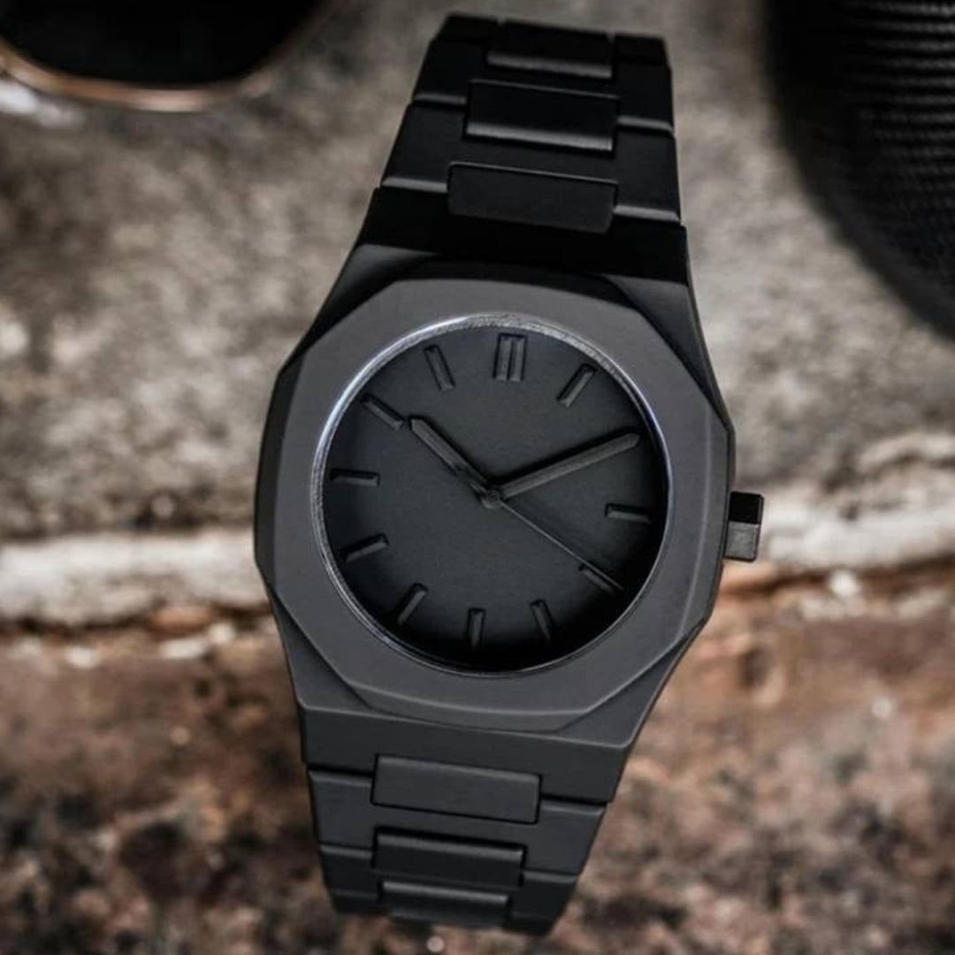 Minimalistische Herrenuhr – Stahl & Leder