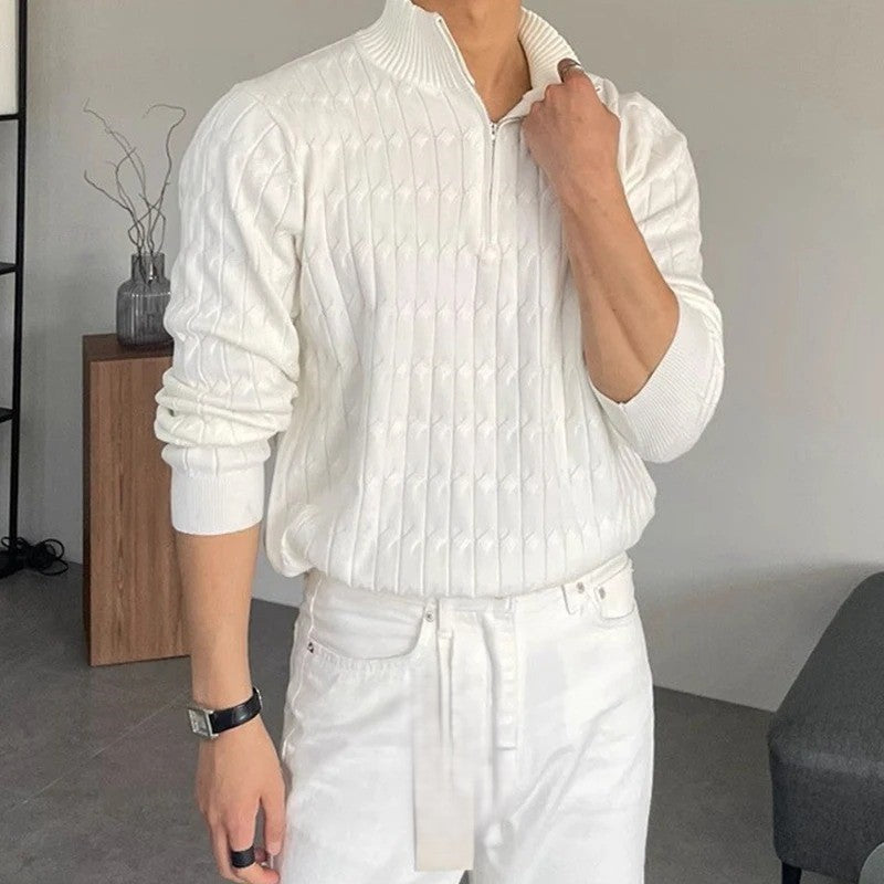 Zip-Pullover – Elfenbeinweiß