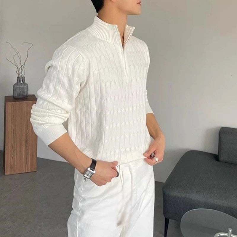 Zip-Pullover – Elfenbeinweiß